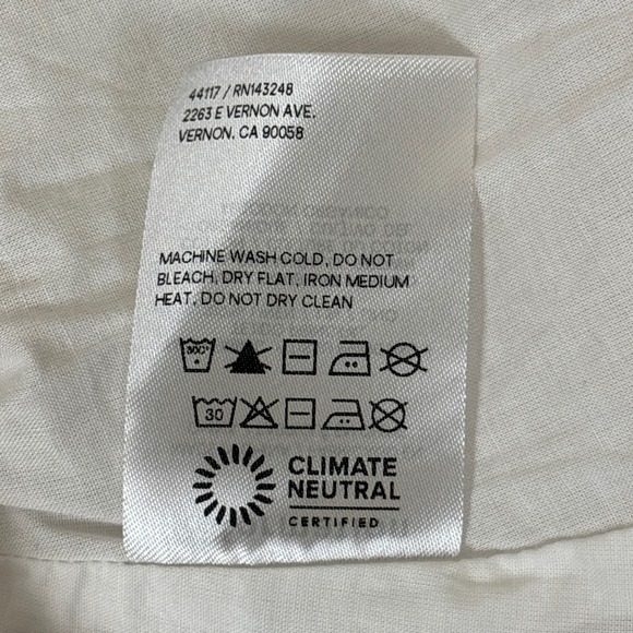 REFORMATION 100%‎ Linen Evianna Dress Size 12 White Orange Floral Mini - Picture 15 of 16